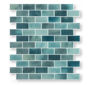 Apolo Green 1x2 Brick Satin tile sample