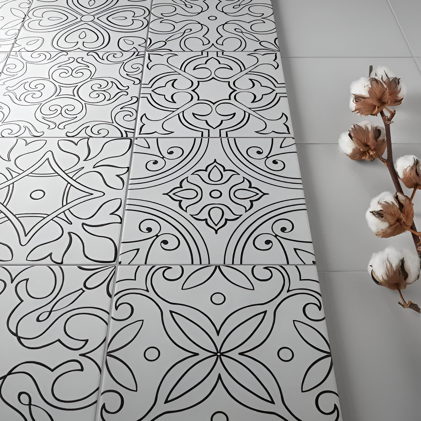 Deco White 8x8 porcelain