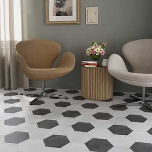 Turkey Black 8″ Hex Matte tile sample