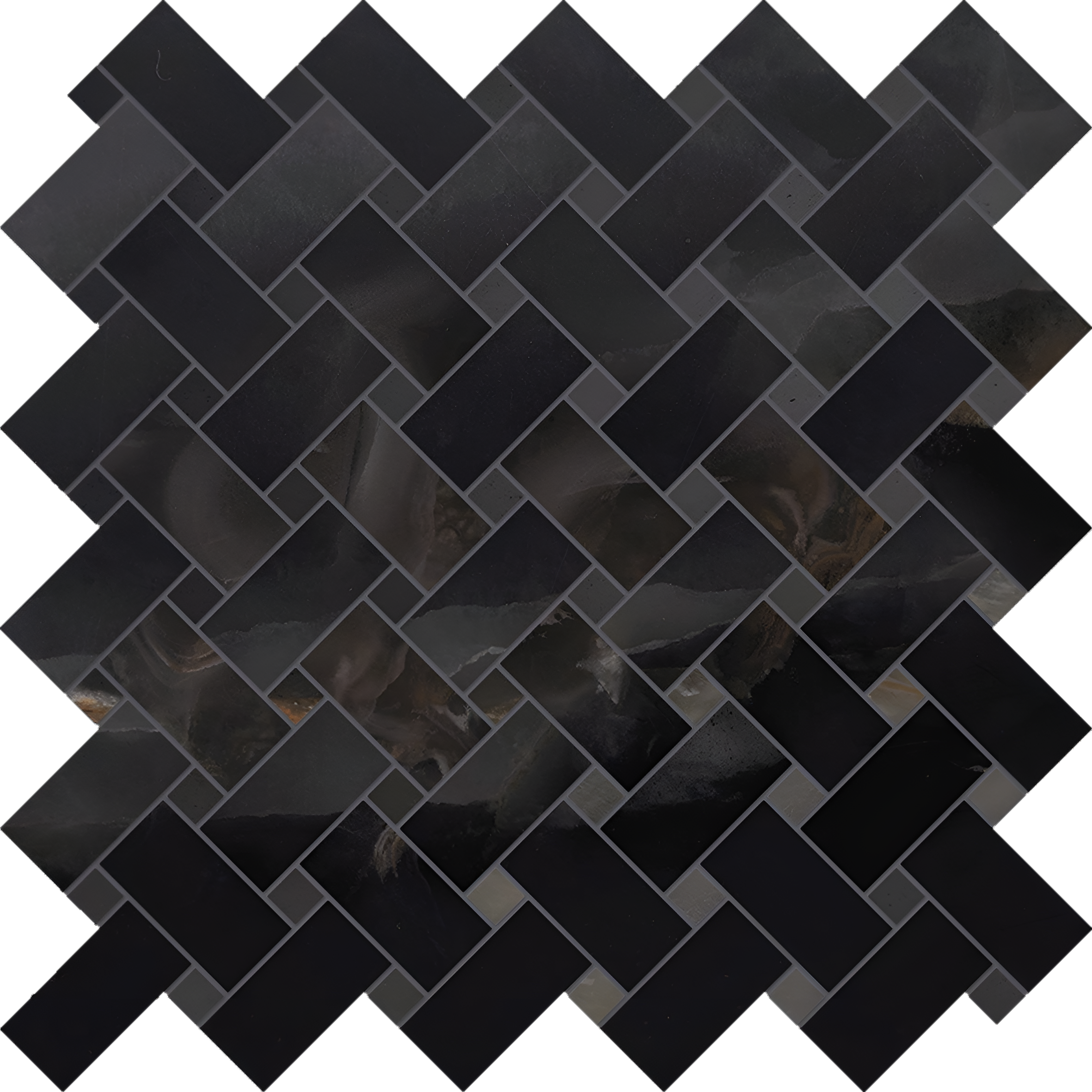 Onyx Black Intrecci Mosaic Polished