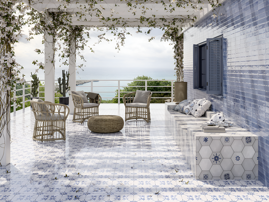 Dolcezza Blue 2.5X10 Glossy Porcelain