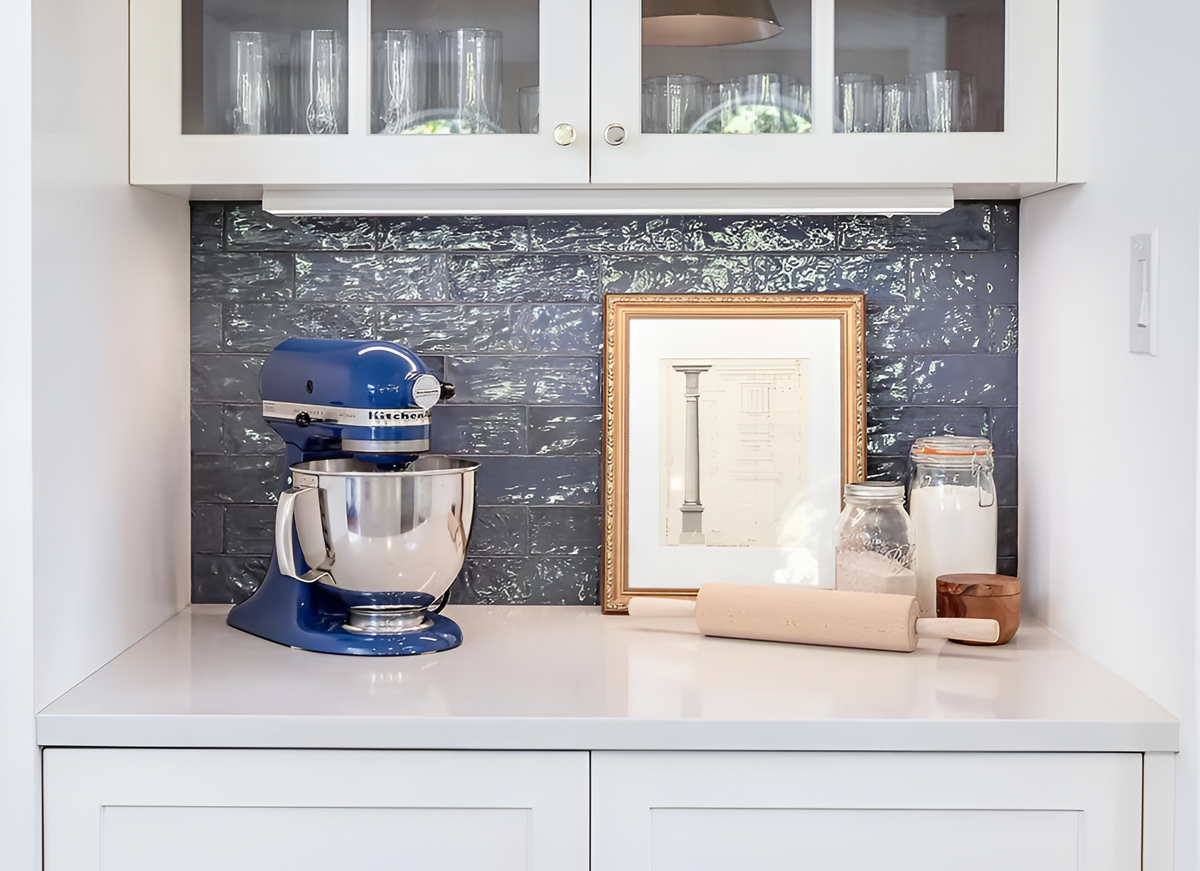 La Riviera 2.5x8 Blue Reef Zellige tile sample