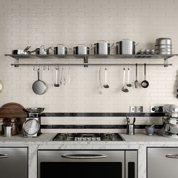 Botanico White  2x8 Glossy Porcelain