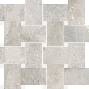 Silvia Lt Grey Basketweave Polished tile sample