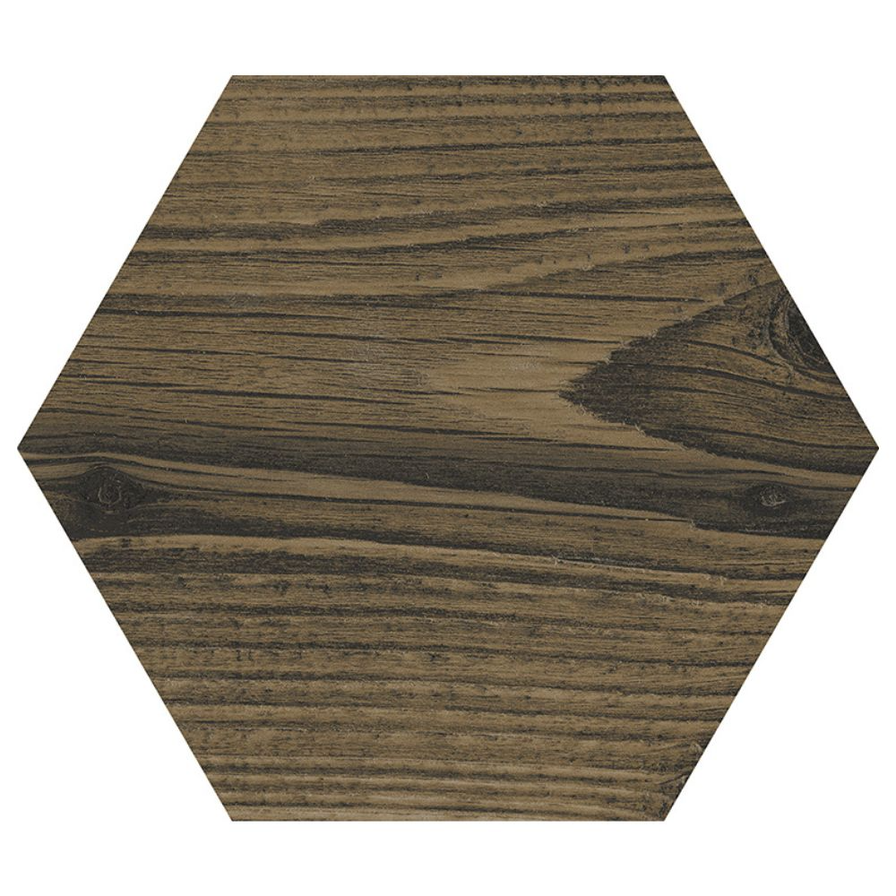 Madera Tabaco 8″ Hex Matte Porcelain