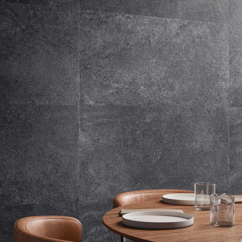 Dolcino Black 24X48 Structured Multi-Texture