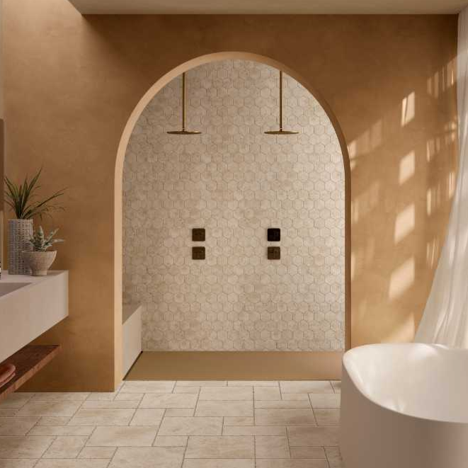 Grecia Beige Hexagon Mosaic Matte