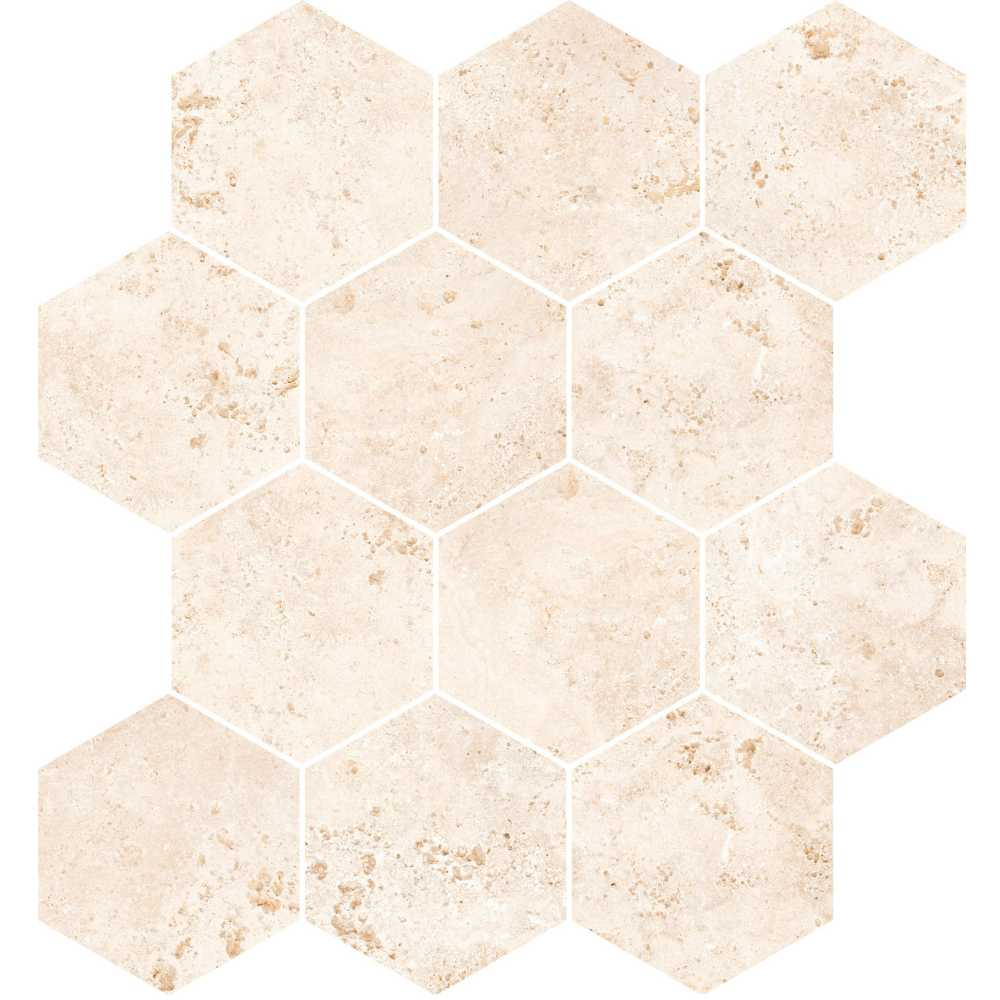 Grecia Beige Hexagon Mosaic Matte