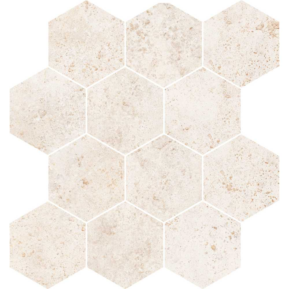 Grecia Blanco Hexagon Mosaic Matte