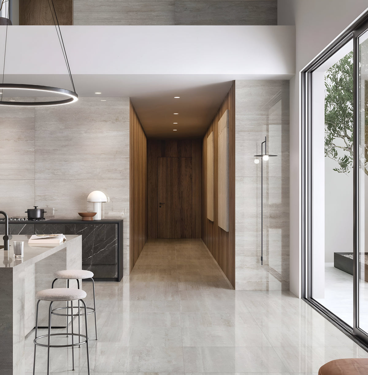 Prestigio Grigio 12X24 Polished Porcelain tile sample