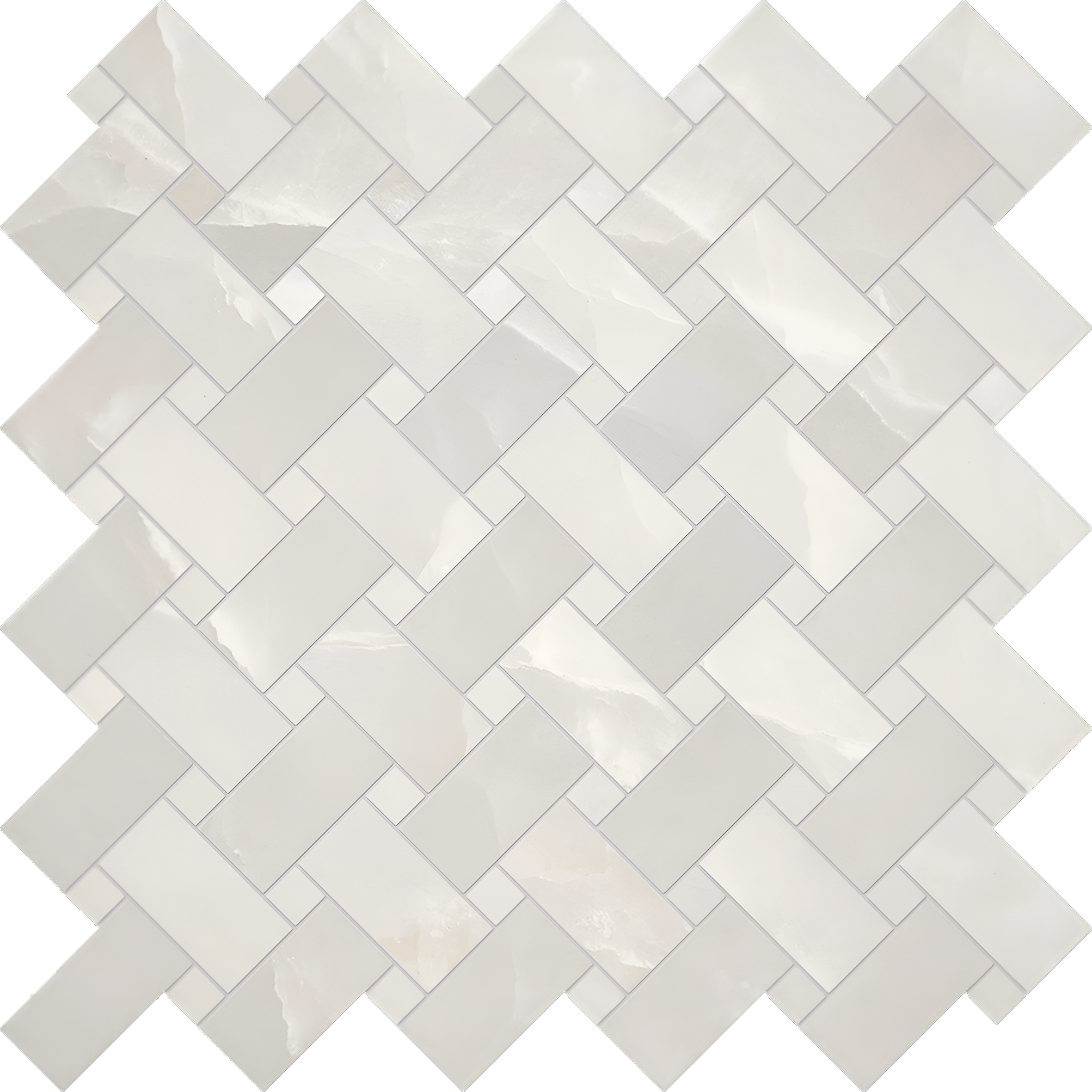 Onyx Ivory Intrecci Mosaic Polished