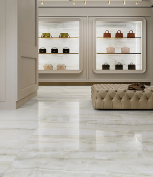 Onix Ivory 12x24 Polished Porcelain tile sample