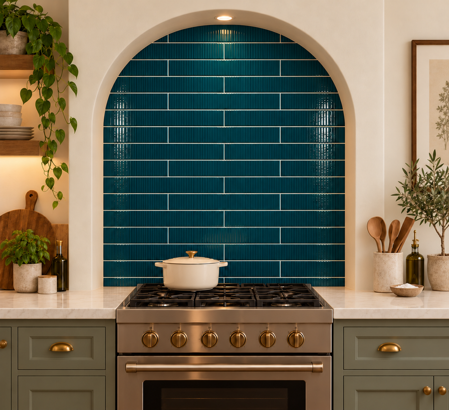 Murano Deepblue 3x12 Ceramic Structured Glossy