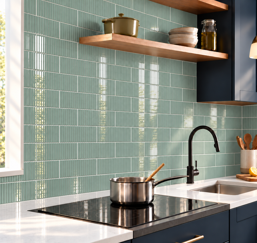 Murano Green 3x12 Ceramic Structured Glossy
