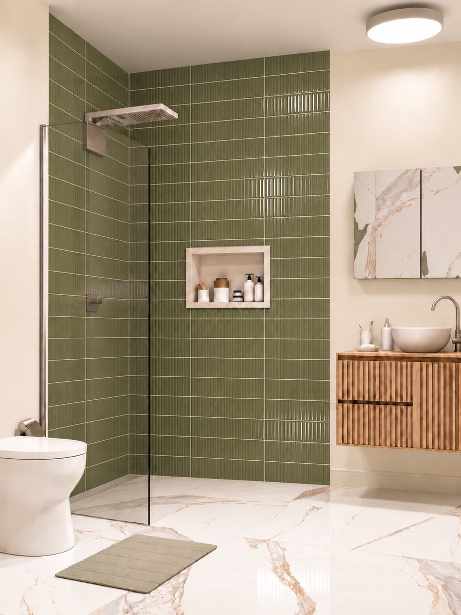 Murano Olive 3x12 Ceramic Structured Glossy