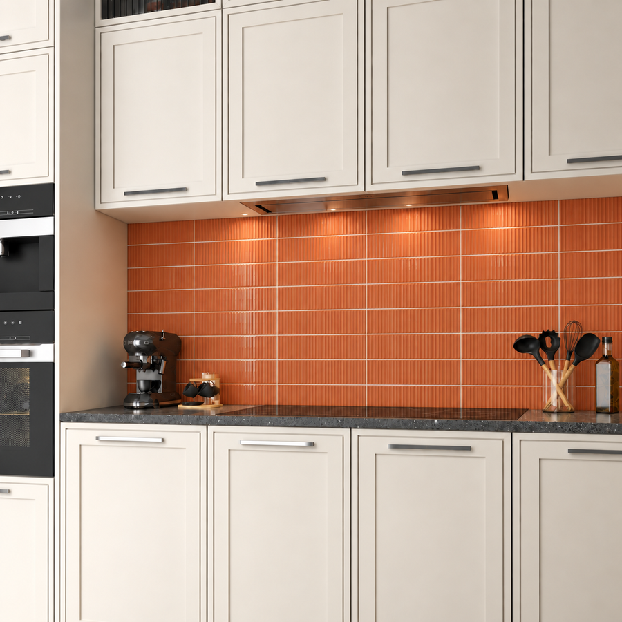 Murano Orange 3x12 Ceramic Structured Glossy