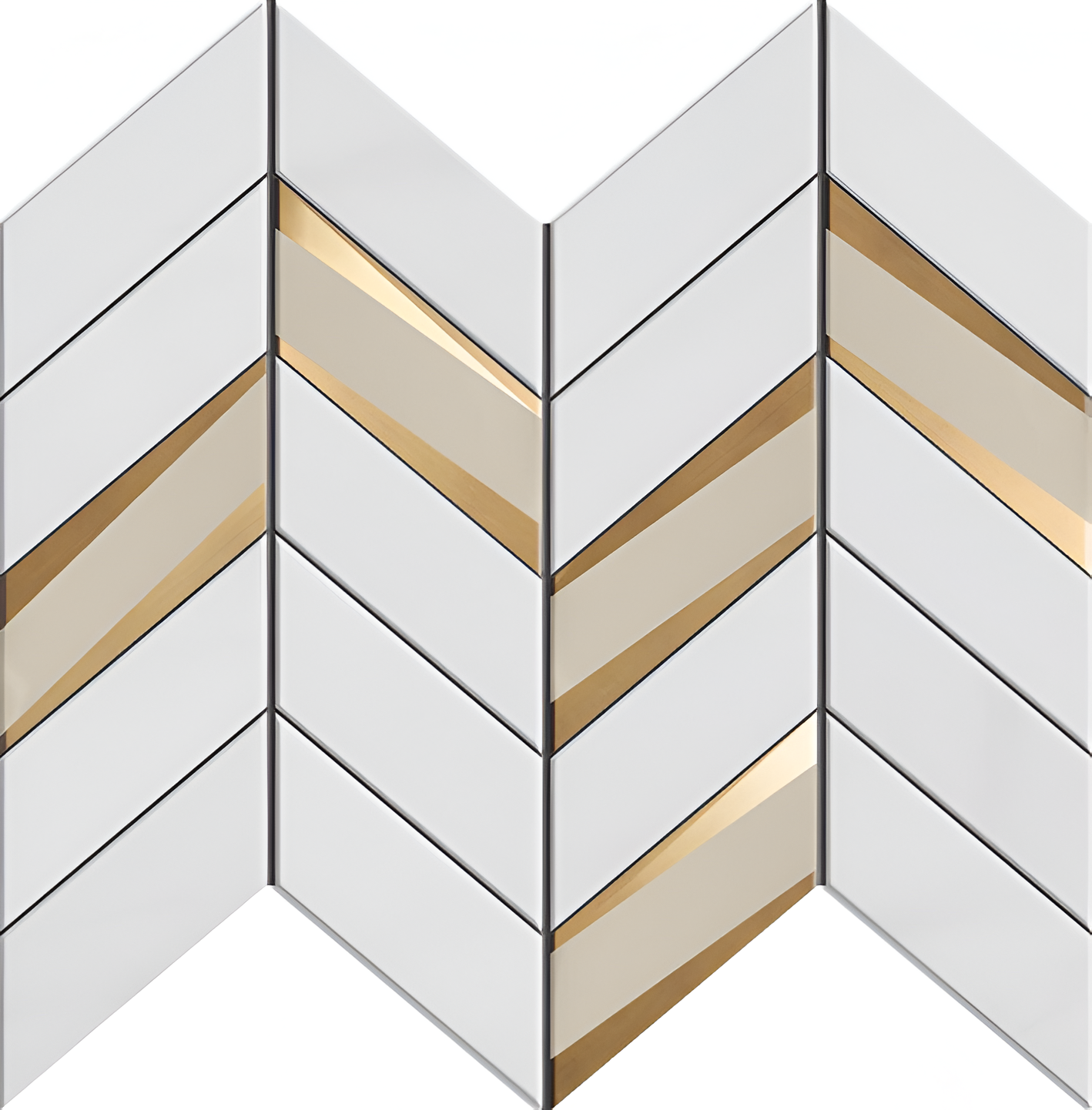 Organic White Chevron Mosaic