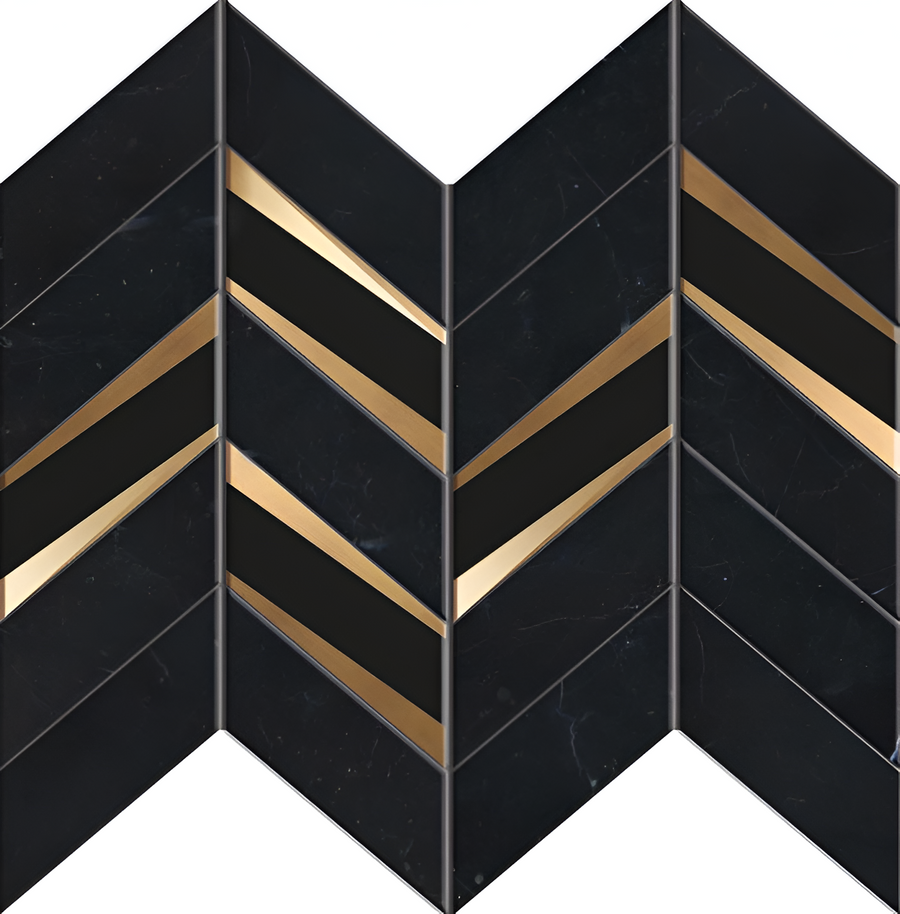 Organic Nero  Chevron Mosaic
