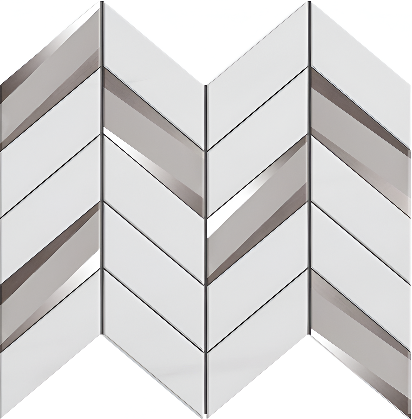 Organic Silver  Chevron Mosaic