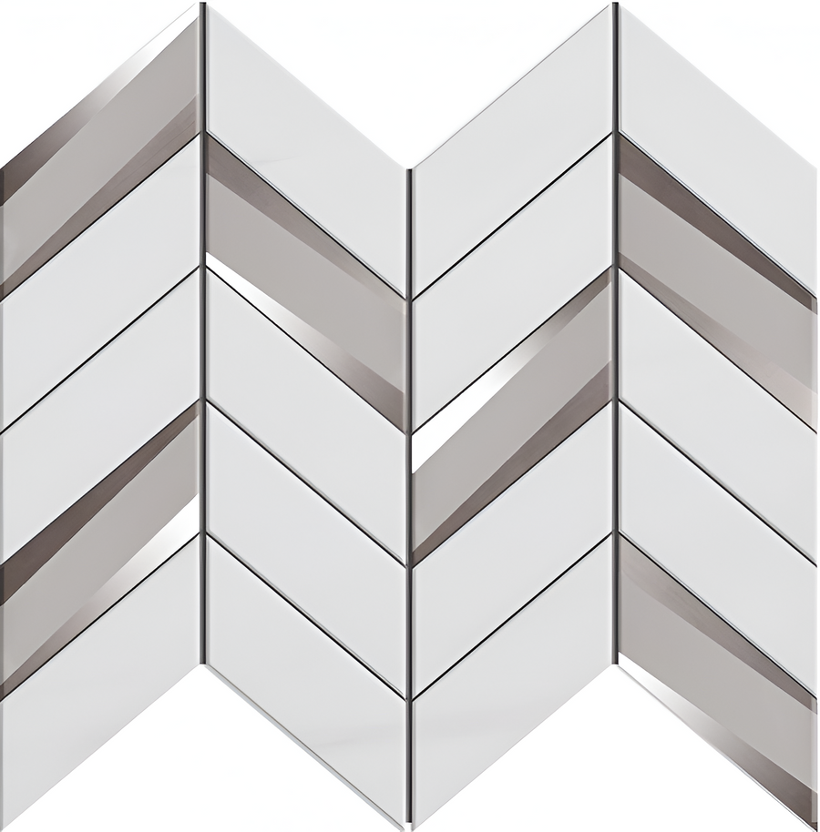 Organic Silver  Chevron Mosaic