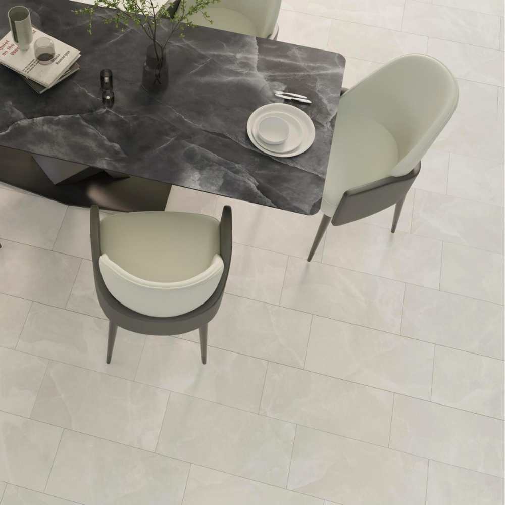Onice Ivory White 12x24 Matte Porcelain – porcelain tile, ivory white matte (1 of 3)