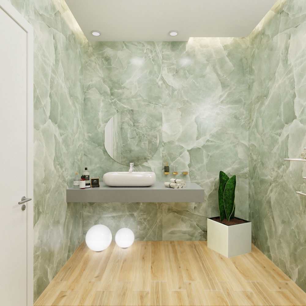 Onice Jade Green 12x24 Polished Porcelain – porcelain tile, jade green polished (1 of 3)