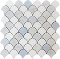 Carrara and Blue Celeste Fish Scale marble