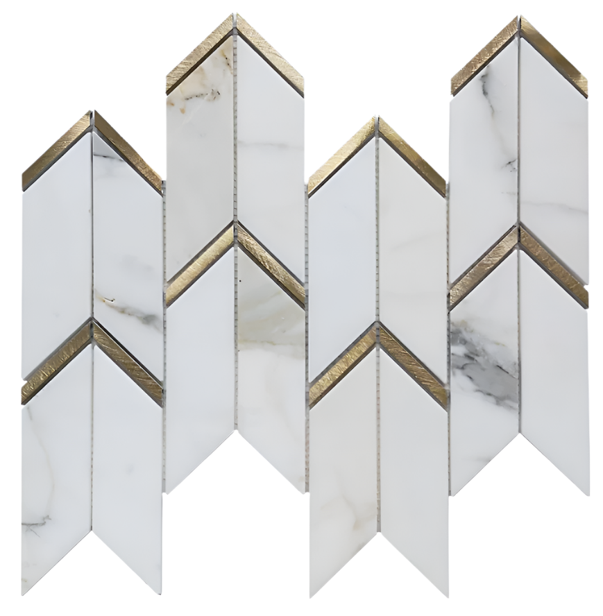 Arrow Metal Calacatta & Gold Polished tile sample