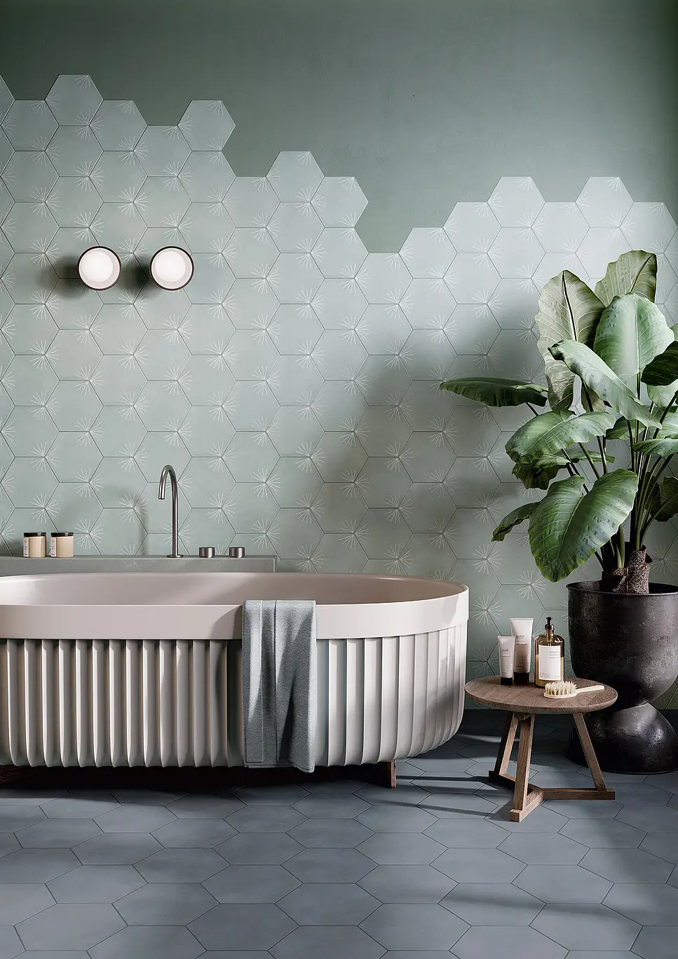 Turkey Sky 8″ Hex Matte tile sample