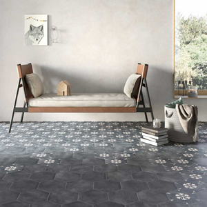 Turkey Teal Lily 8″ Hex Matte tile sample