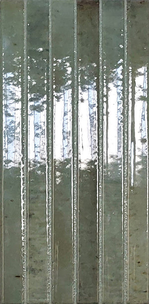 Cozy Forest 5x10 Polished Porcelain – single tile piece, green glossy