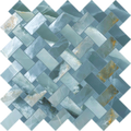 Onyx Green Basketweave Mosaic Polished