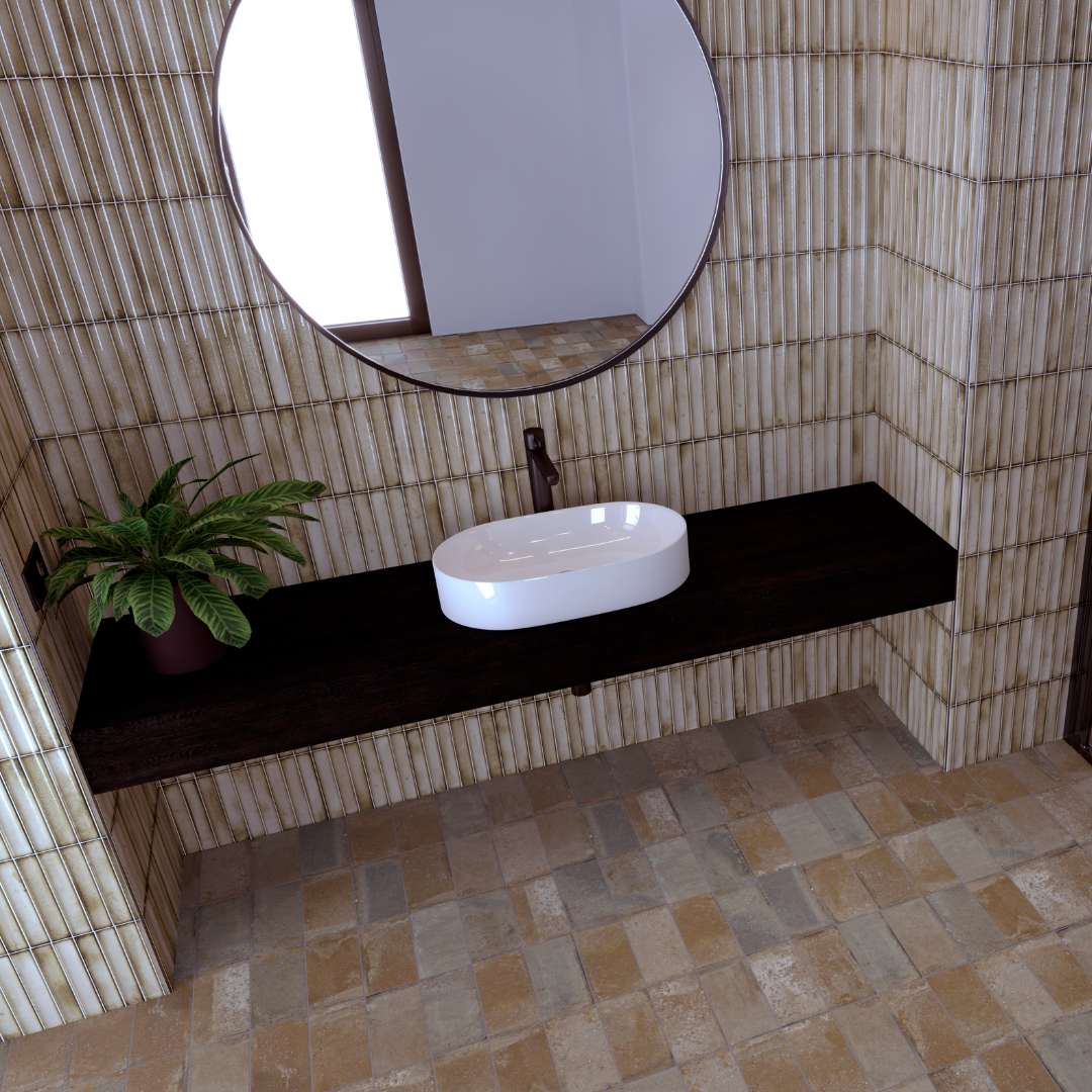 Kanji Fluted Beige 4.5x9 Glossy Porcelain – porcelain tile, beige glossy (3 of 4)