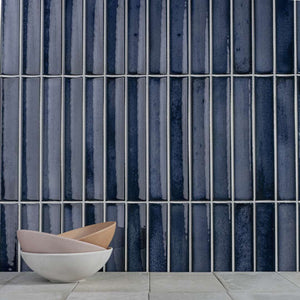 Kanji Fluted Blue Night 4.5x9 Glossy Porcelain – porcelain tile, blue night glossy (2 of 4)