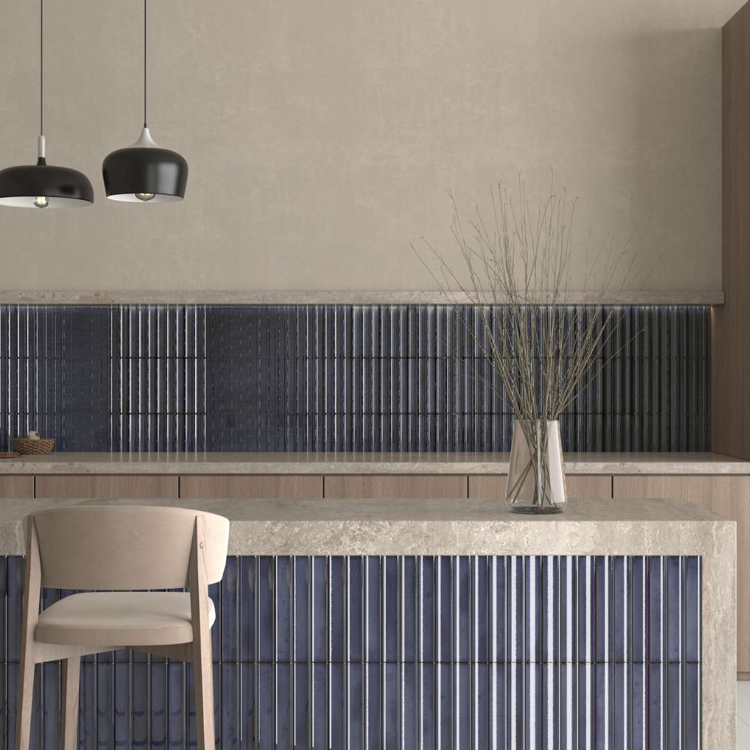 Kanji Fluted Blue Night 4.5x9 Glossy Porcelain – porcelain tile, blue night glossy (3 of 4)