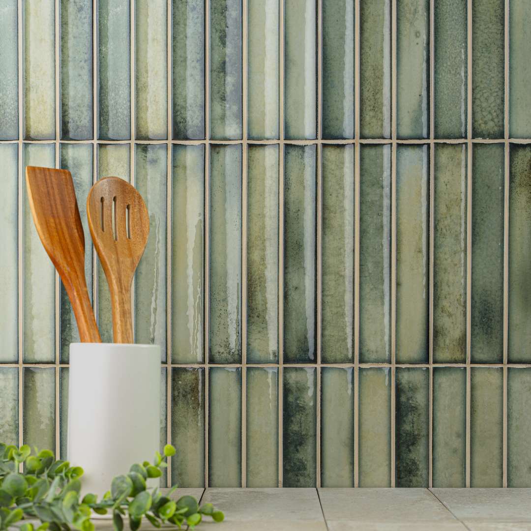 Kanji Fluted Sage 4.5x9 Glossy Porcelain – porcelain tile, sage green glossy (2 of 4)