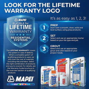 MAPEI lifetime warranty for residential systems