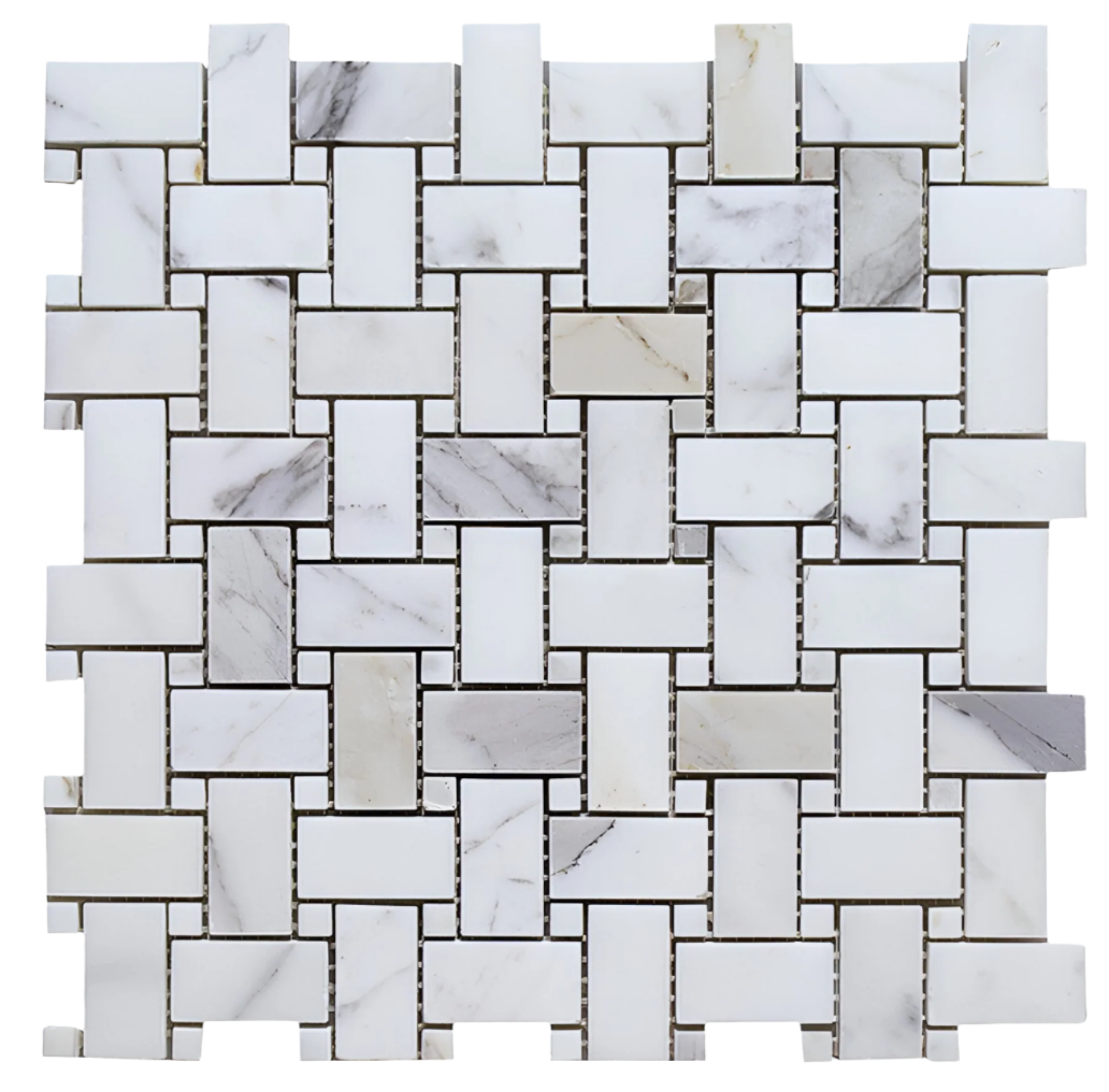 Basketweave Calacatta Gold with Dot Polished