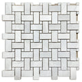 Basket Weave Ice Silver & White Dot