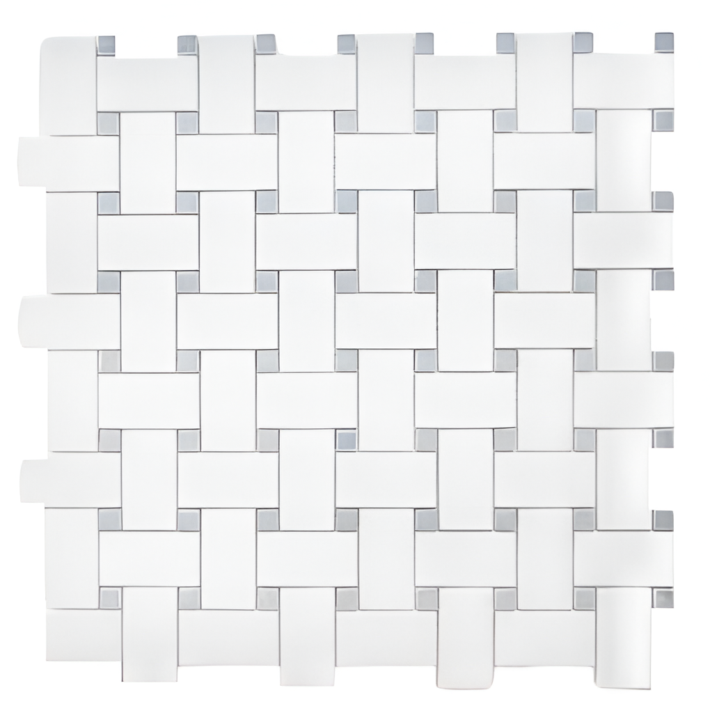 Basketweave Thassos Bardiglio Dot