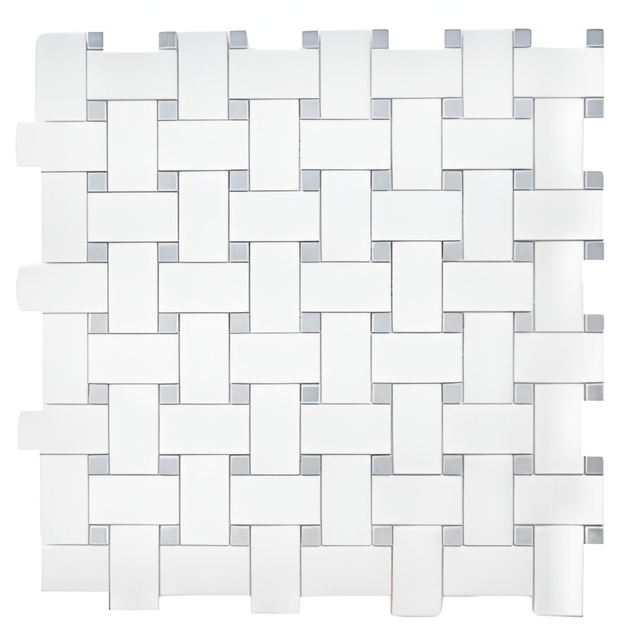 Basketweave Thassos Bardiglio Dot