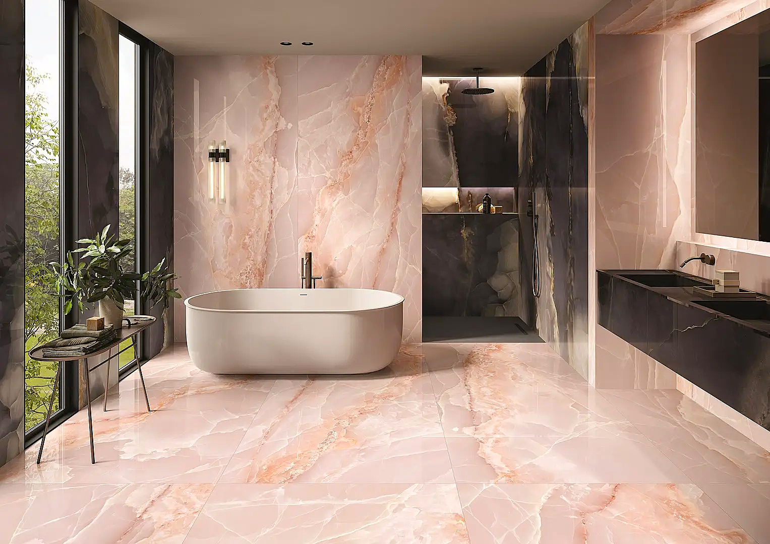 Onyx Pink Basketweave Polished