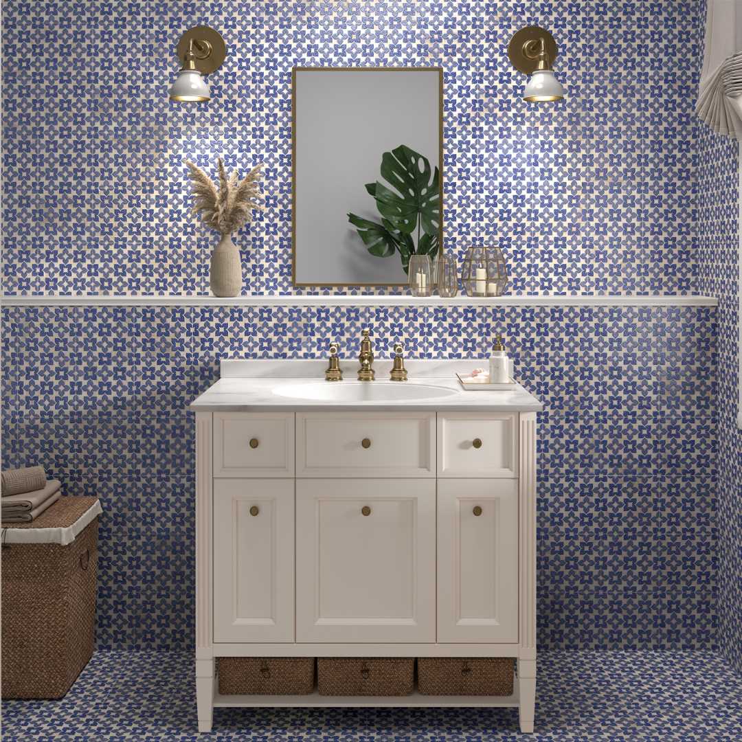 Spirit Blue 8x8 Polished Porcelain Tile