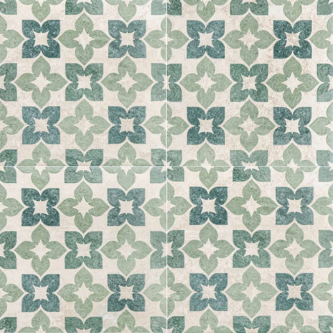 Spirit Green 8x8 Polished Porcelain Tile - 4 tiles joined, each tile 8x8 in