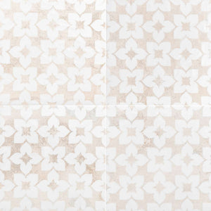 Spirit Ivory 8x8 Polished Porcelain Tile - 4 tiles joined, each tile 8x8 in