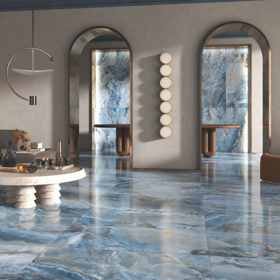 Glamur Onice Azuro 24X48  Porcelain Polished