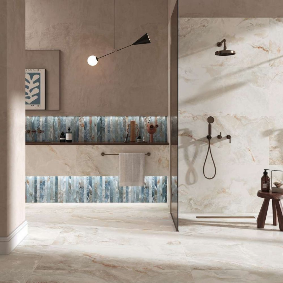 Glamur Onice  Bianco 24x48 Porcelain Polished